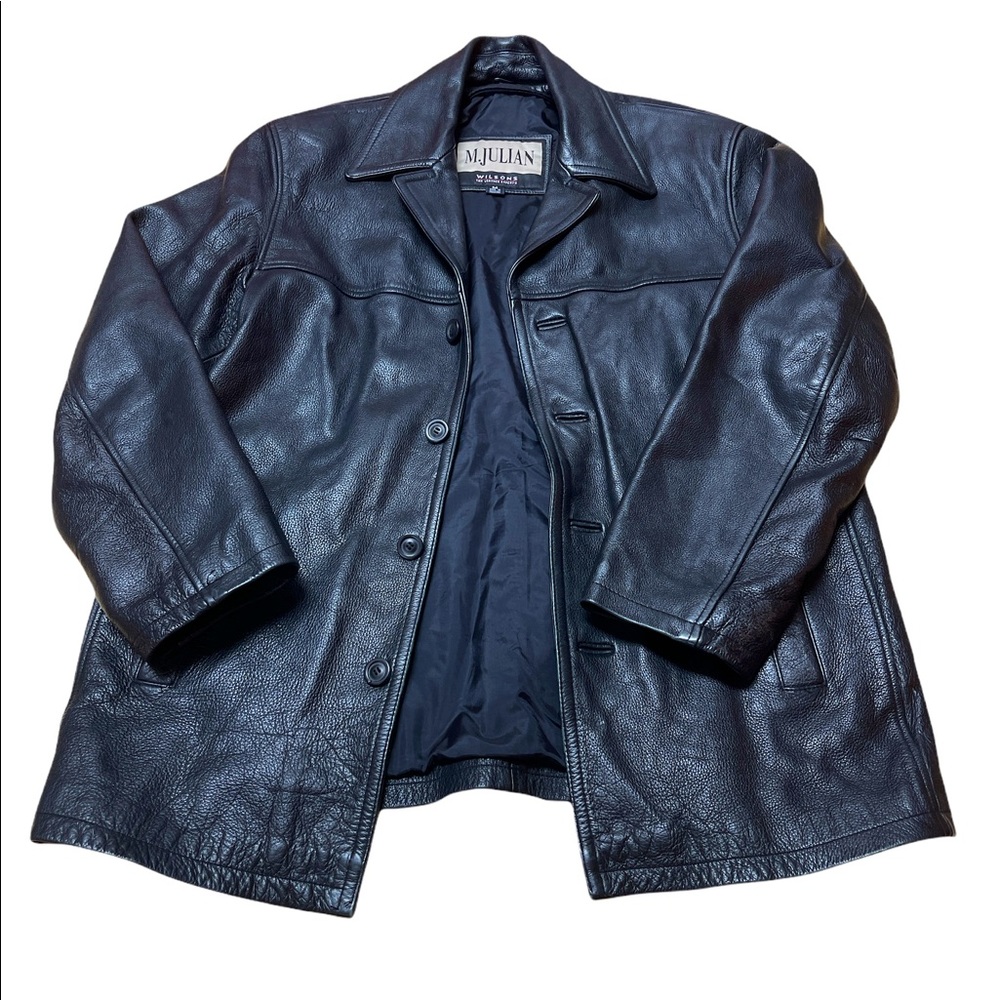 M JULIAN WILSONS Leather Jacket Coat Black